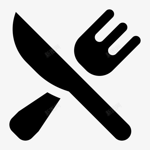 刀叉餐具银器图标svg_新图网 https://ixintu.com 刀叉 银器 食品和饮料固体图标集 餐具