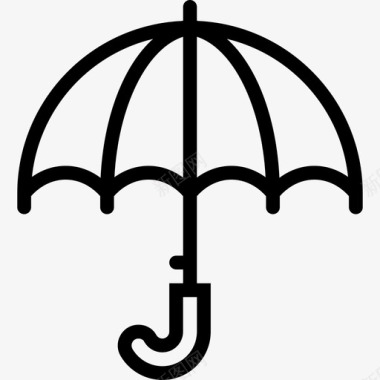伞天气预报线状图标图标