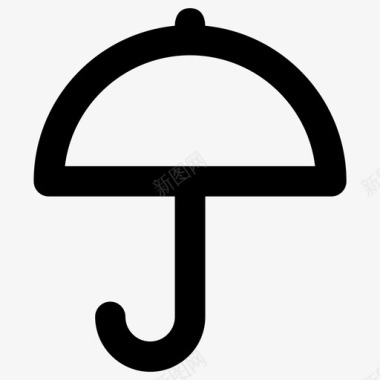 伞安全工具粗体圆形图标图标