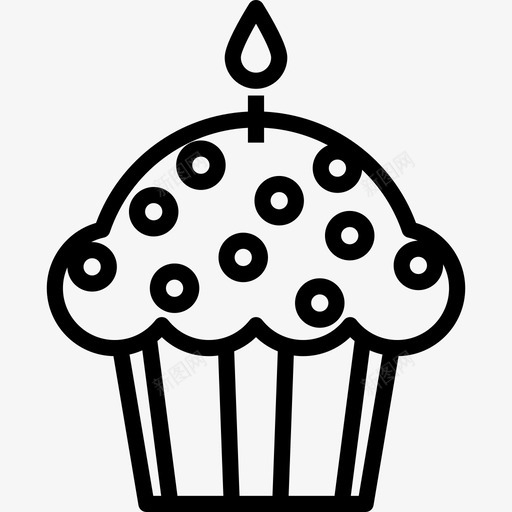 纸杯蛋糕生日派对6直系图标svg_新图网 https://ixintu.com 生日派对6 直系 纸杯蛋糕