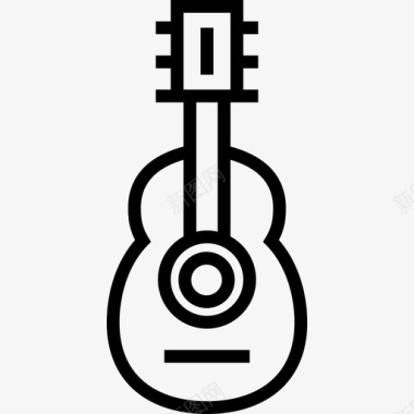 吉他墨西哥元素9线性图标图标