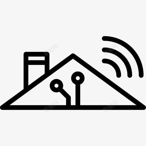 屋顶智能家居系统线性图标svg_新图网 https://ixintu.com 屋顶 智能家居系统 线性