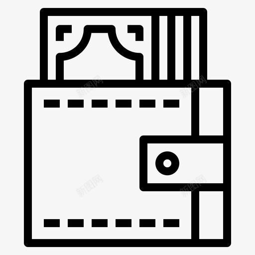 钱包现金钱图标svg_新图网 https://ixintu.com 储蓄 口袋 商业02大纲 现金 钱 钱包