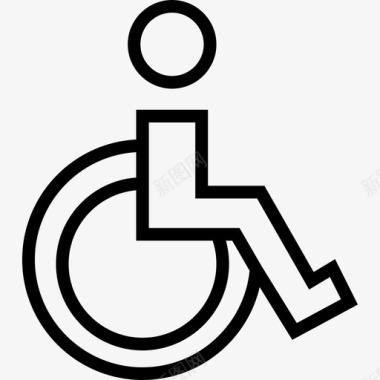 轮椅健康和医疗3线性图标图标