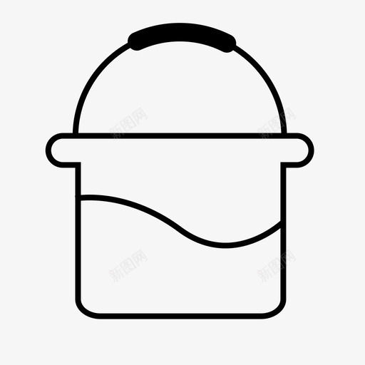桶垃圾桶清洁剂图标svg_新图网 https://ixintu.com 垃圾桶 容器 拖把桶 桶 水 清洁剂