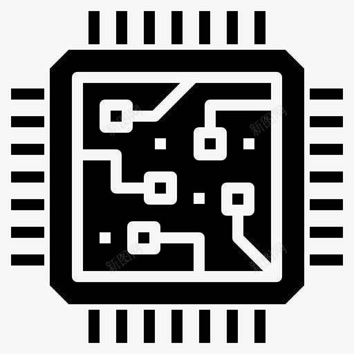 处理器cpu硬件图标svg_新图网 https://ixintu.com cpu 处理器 微芯片 硬件 计算机技术黑色