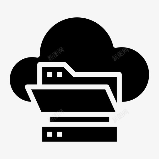 在线存储云文件夹图标svg_新图网 https://ixintu.com 云 在线存储 文件夹 服务器 计算机技术黑色