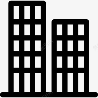 公寓房屋类型直线型图标图标