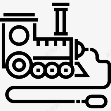 火车婴儿和玩具5线性图标图标
