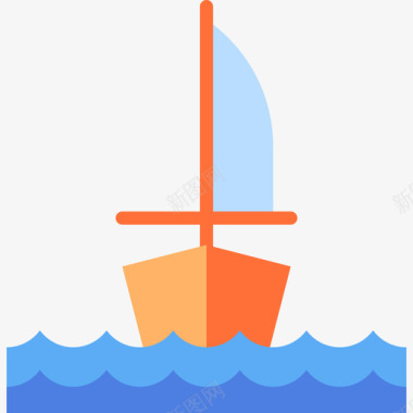 帆船运输7扁平图标图标