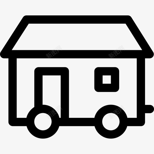 移动式住宅房屋类型直线式图标svg_新图网 https://ixintu.com 房屋类型 直线式 移动式住宅