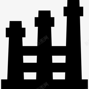 工厂建筑物厂房图标图标