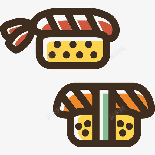 寿司食品线性彩色食品套装图标svg_新图网 https://ixintu.com 寿司 线性彩色食品套装 食品