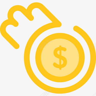 金钱创业和新业务5黄色图标图标