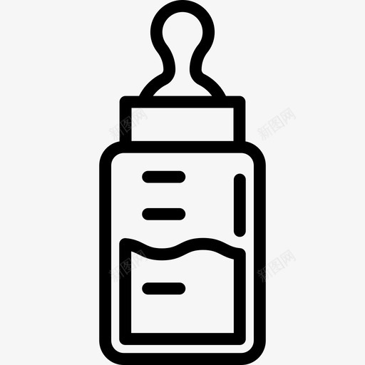 奶瓶儿童元素3线性图标svg_新图网 https://ixintu.com 儿童元素3 奶瓶 线性
