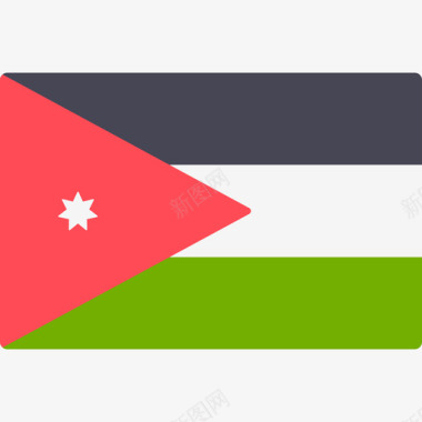 约旦国际旗帜长方形图标图标