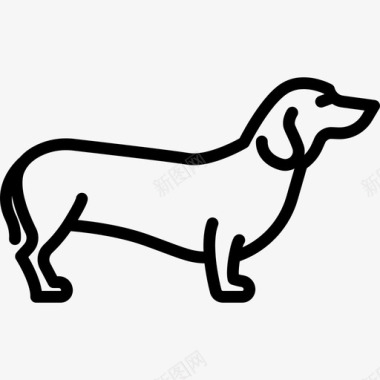 腊肠犬狗品种全身直系图标图标