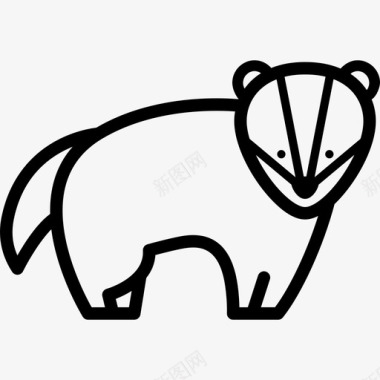 獾森林动物直系图标图标