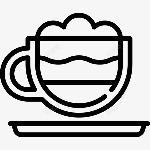 摩卡咖啡店直线型图标svg_新图网 https://ixintu.com 咖啡店 摩卡 直线型