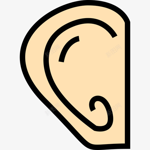 耳朵健康和医学线性颜色图标svg_新图网 https://ixintu.com 健康和医学 线性颜色 耳朵