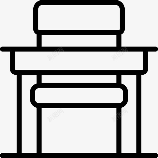 桌椅回学校5直线型图标svg_新图网 https://ixintu.com 回学校5 桌椅 直线型