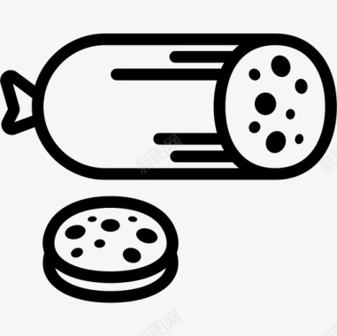 萨拉米香肠美食系列2直系图标图标