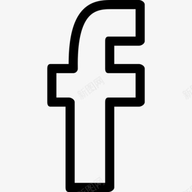 Facebook社交媒体徽标线性图标图标