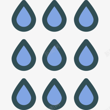 雨16号天气线性颜色图标图标
