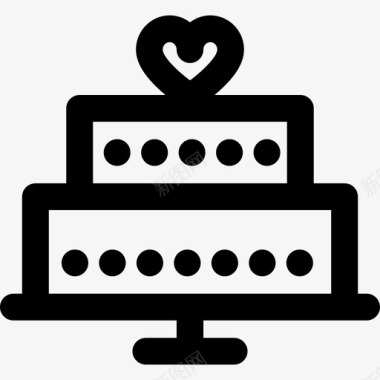 蛋糕食物情人节线性元素图标图标