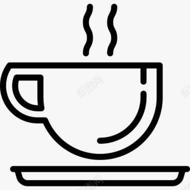 咖啡杯咖啡店直线型图标图标