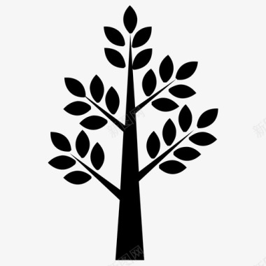 咖喱树通用树多叶树图标图标
