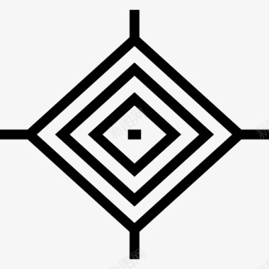 十字架墨西哥元素9直线图标图标