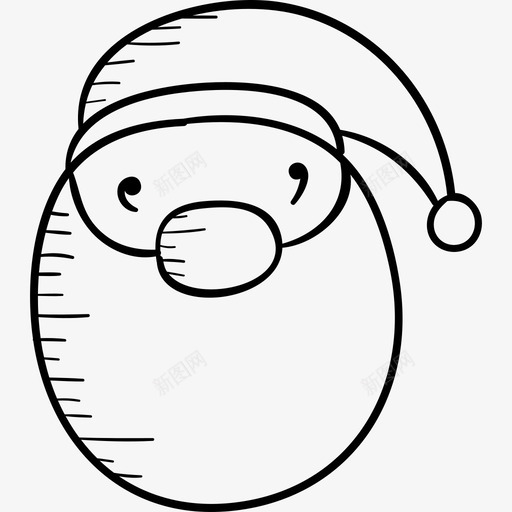 圣诞老人圣诞手绘黑色图标svg_新图网 https://ixintu.com 圣诞手绘 圣诞老人 黑色