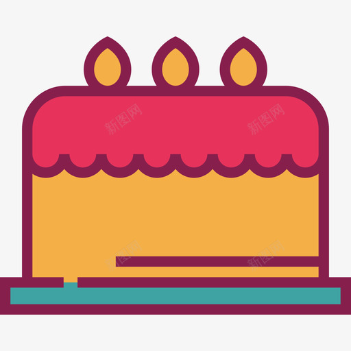 蛋糕生日派对8线性颜色图标svg_新图网 https://ixintu.com 生日派对8 线性颜色 蛋糕