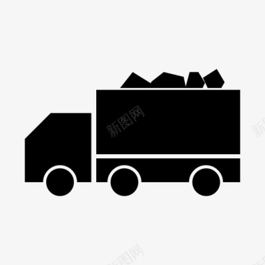 送货车自卸汽车垃圾车图标图标