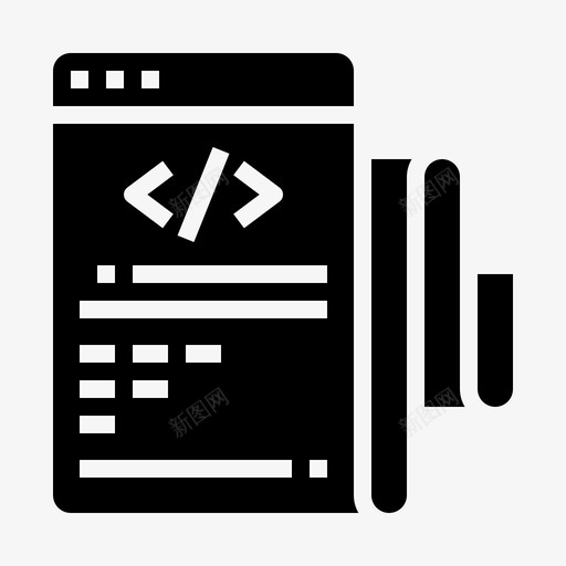 代码列表编码程序图标svg_新图网 https://ixintu.com 代码列表 程序 编码 黑色网页开发