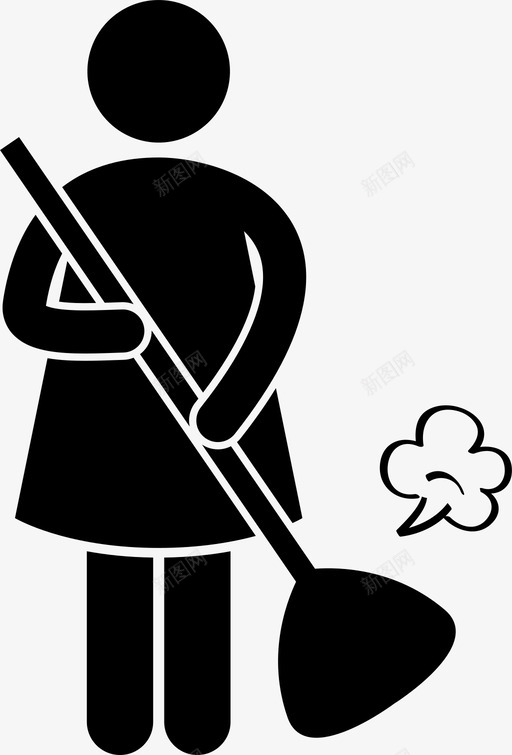 女人扫地家务打扫图标svg_新图网 https://ixintu.com 女人扫地 女仆 家务 房子 打扫 清洁工