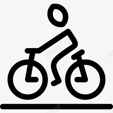 自行车健身线工艺直线图标图标