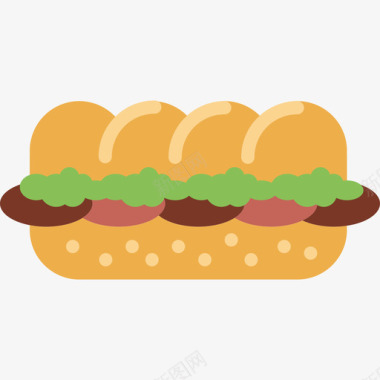 三明治美食套餐平板图标图标