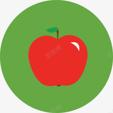 苹果教育和科学圆形扁平图标图标