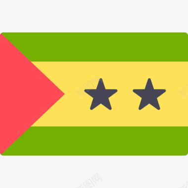 圣多美和普林斯国际旗帜长方形图标图标