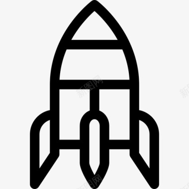 火箭创业和新业务线直线型图标图标