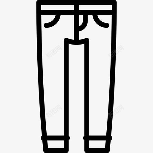 紧身牛仔裤时髦风格直线型图标svg_新图网 https://ixintu.com 时髦风格 直线型 紧身牛仔裤
