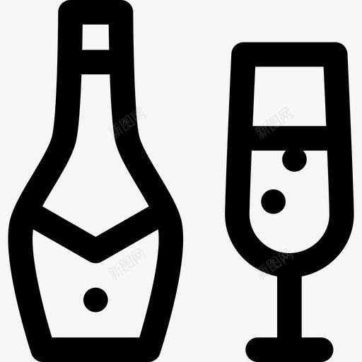 香槟假日系列直线型图标svg_新图网 https://ixintu.com 假日系列 直线型 香槟