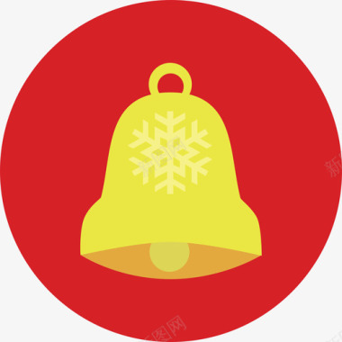 铃铛圣诞8号圆形扁平图标图标