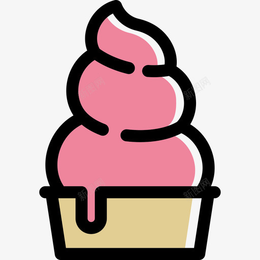 冷冻酸奶食品线性甜味和糖果成分图标svg_新图网 https://ixintu.com 冷冻酸奶 线性甜味和糖果成分 食品