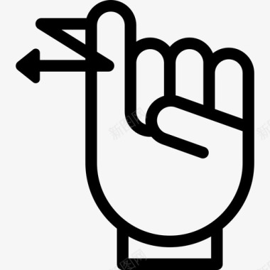 招牌长语Z手势手线性图标图标