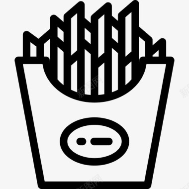 薯条食品和餐厅直系图标图标