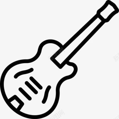 电吉他乐器线状图标图标