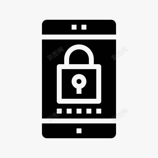 移动安全密码保护图标svg_新图网 https://ixintu.com 保护 密码 智能手机 移动安全 黑色安全